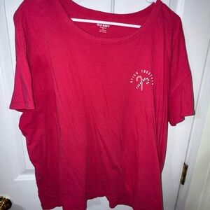 Old Navy hot pink Graphic Tee with White Candy Cane